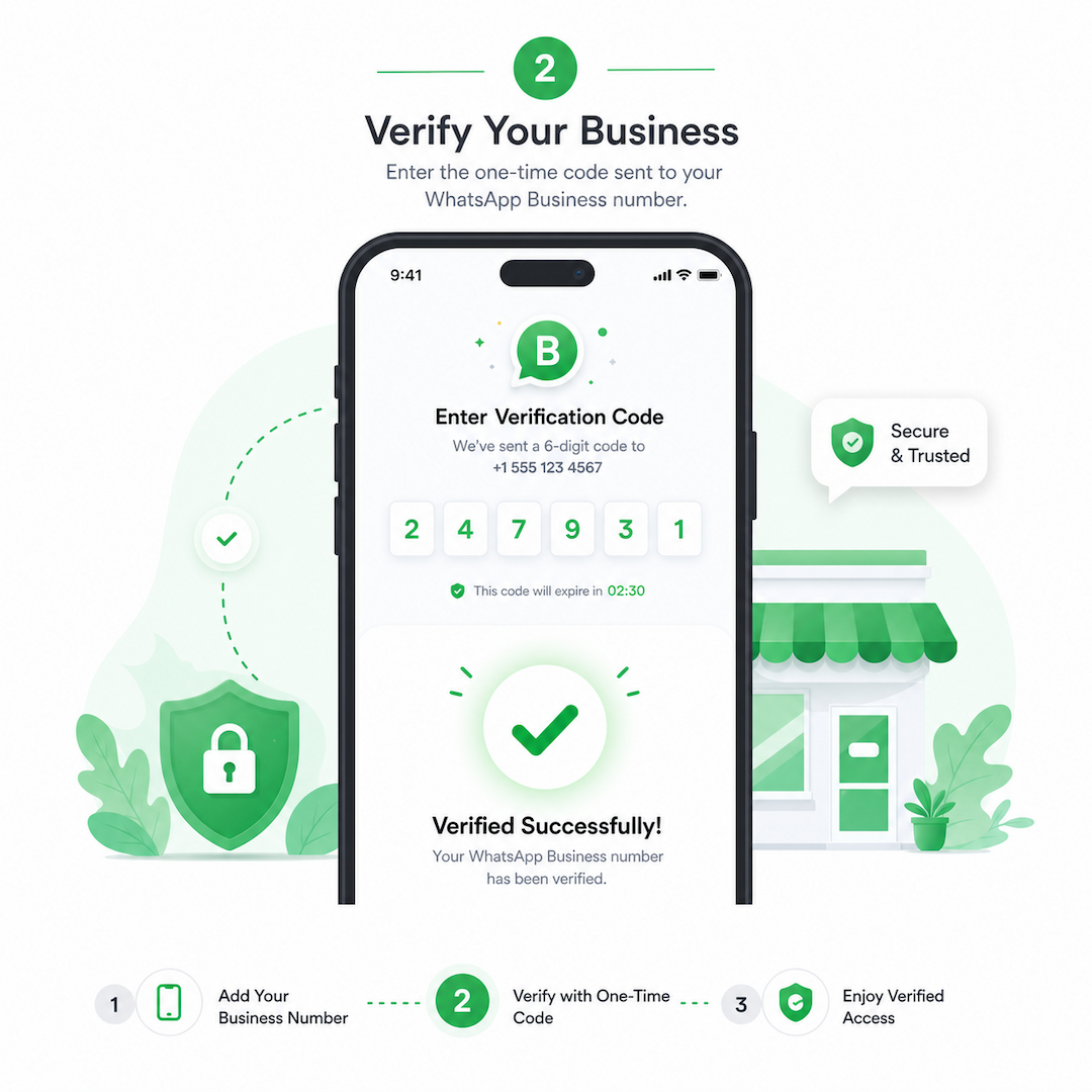 WhatsApp Business verification success screen